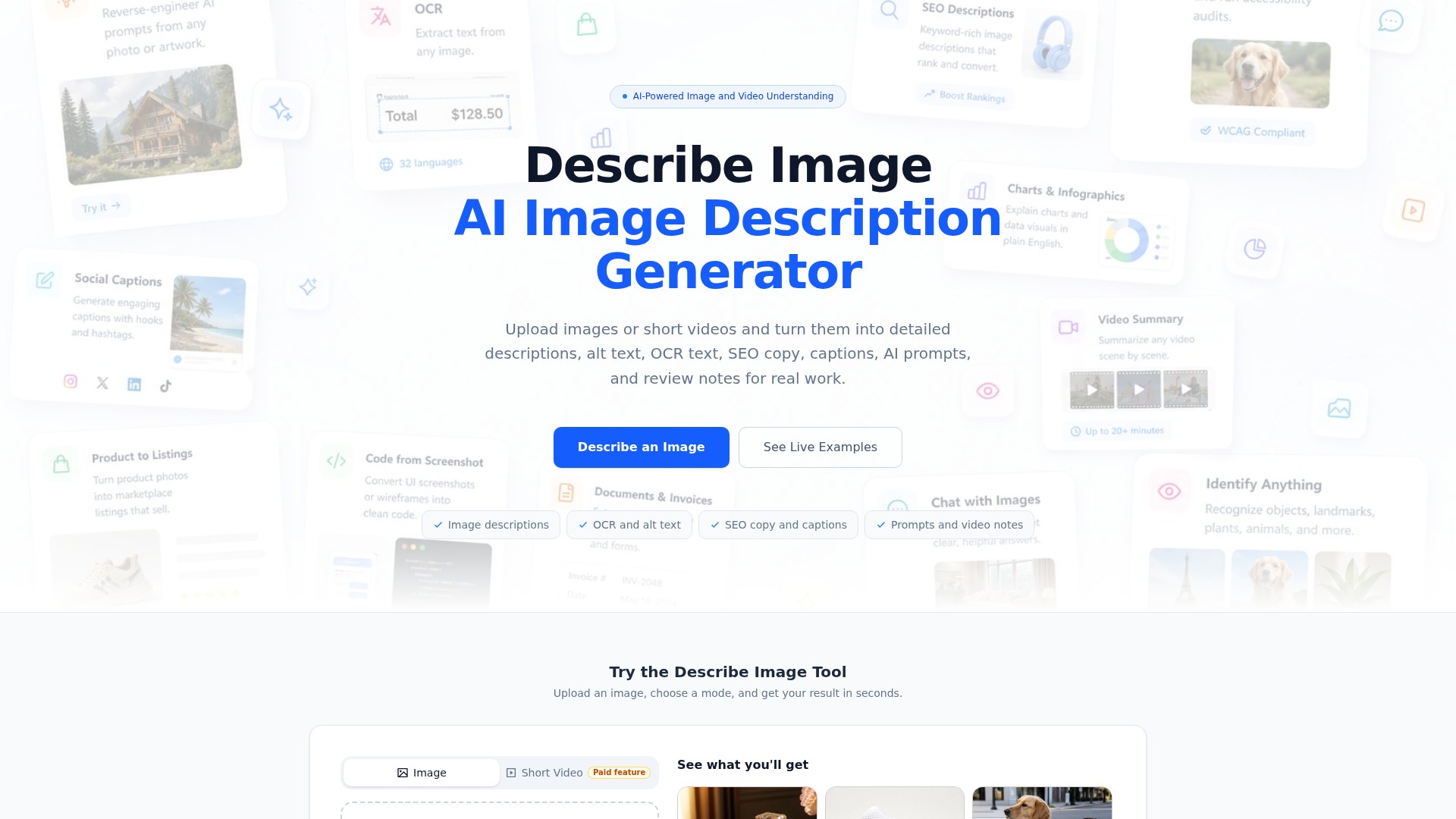 Describe Image - AI Tool Screenshot