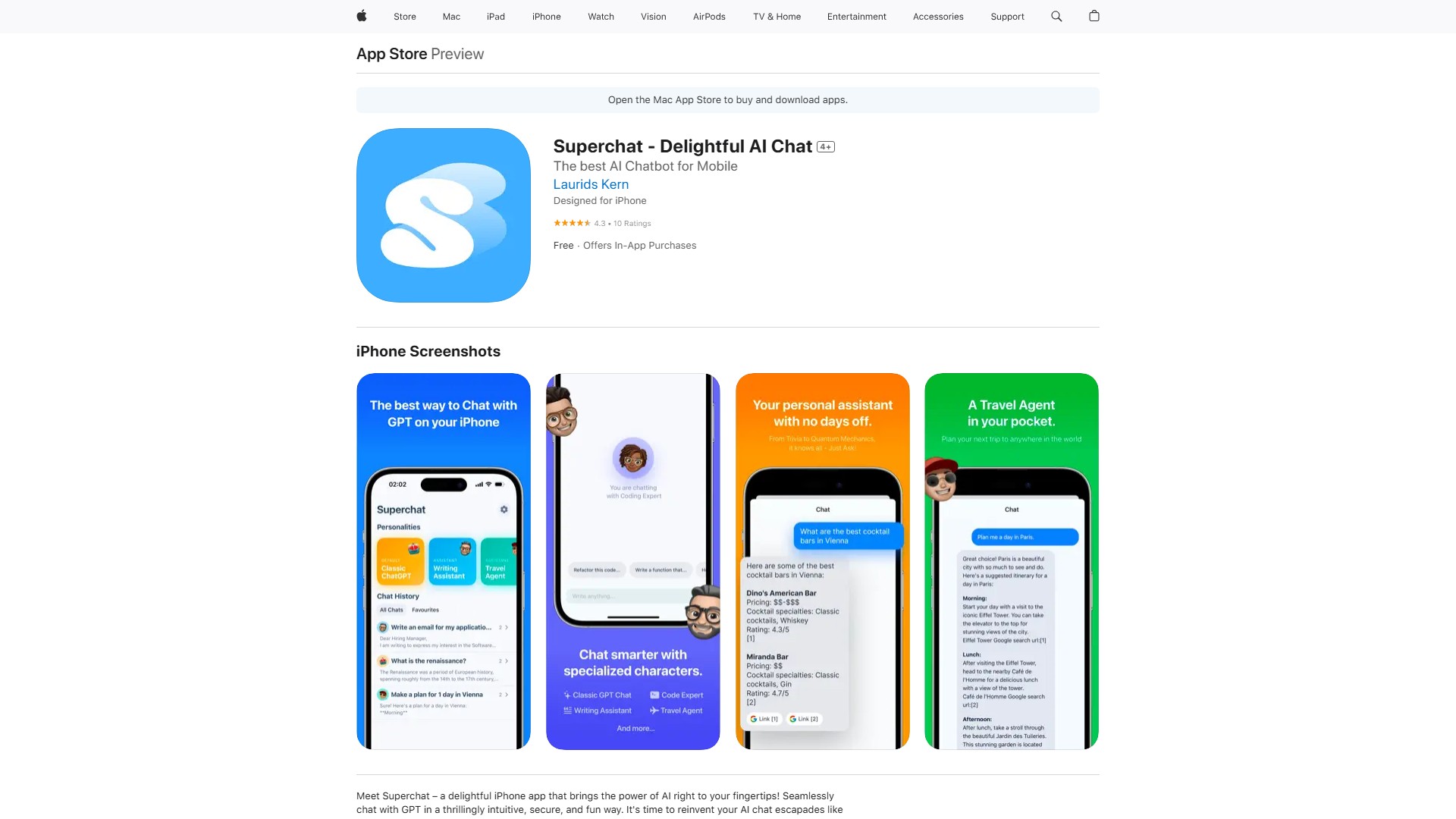 Superchat - ChatGPT for iPhone