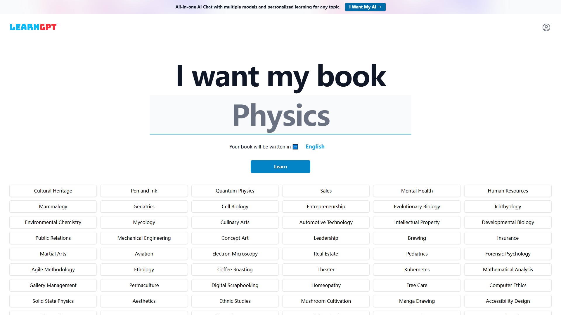 LearnGPT: Generate Books on Any Topics