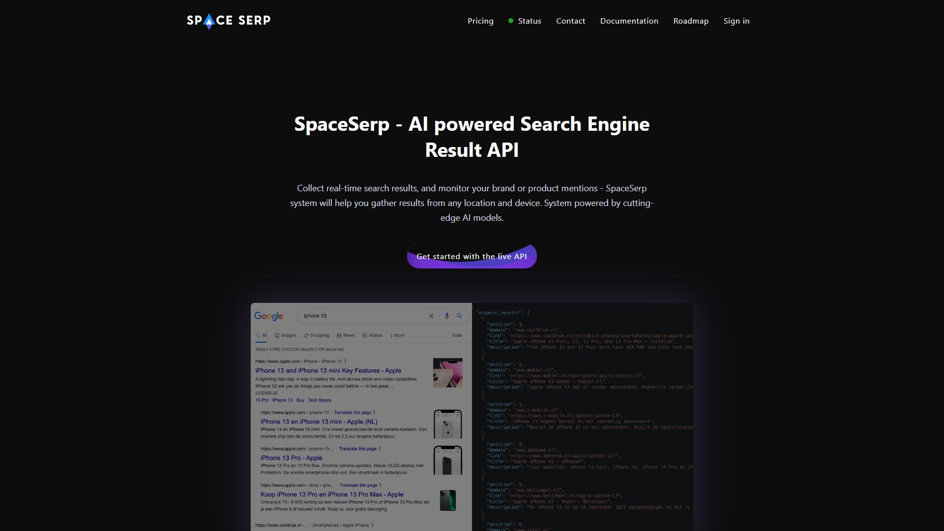 SpaceSerp - Powerful SERP API