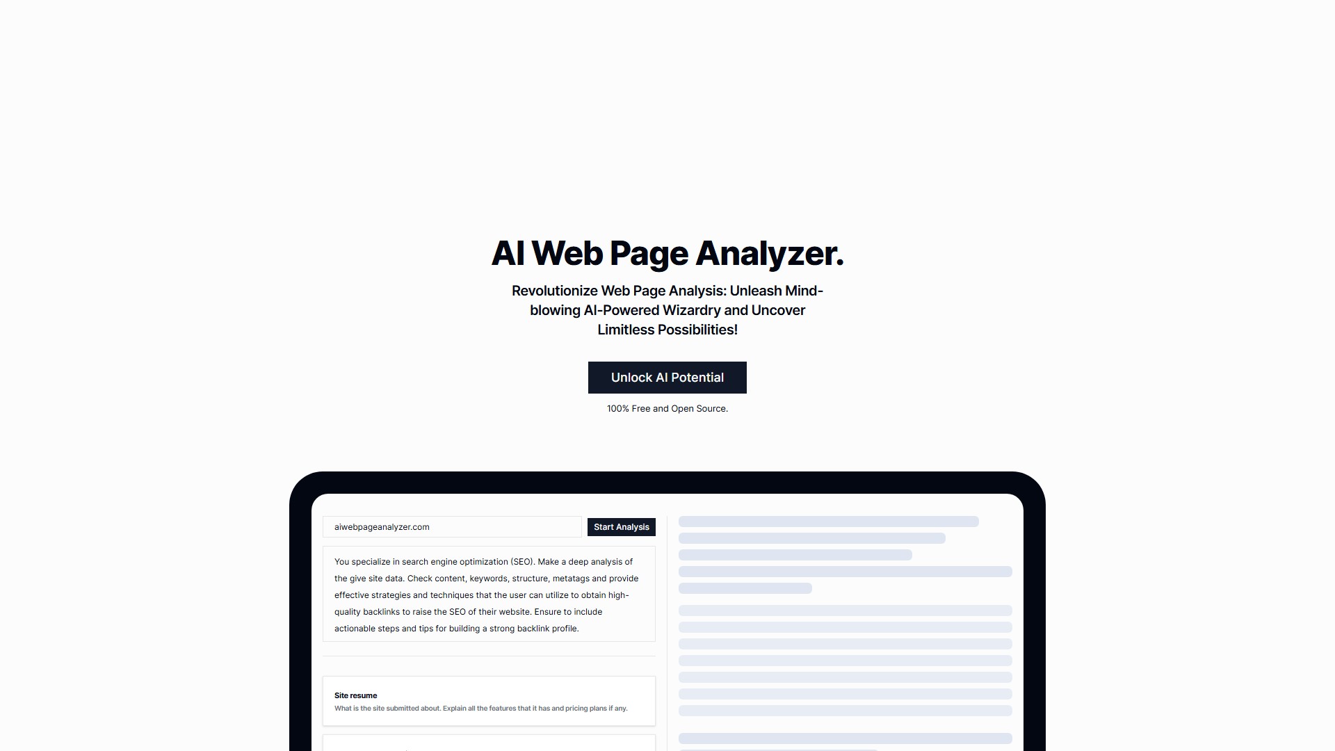 AI Web Page Analyzer (AI WPA)