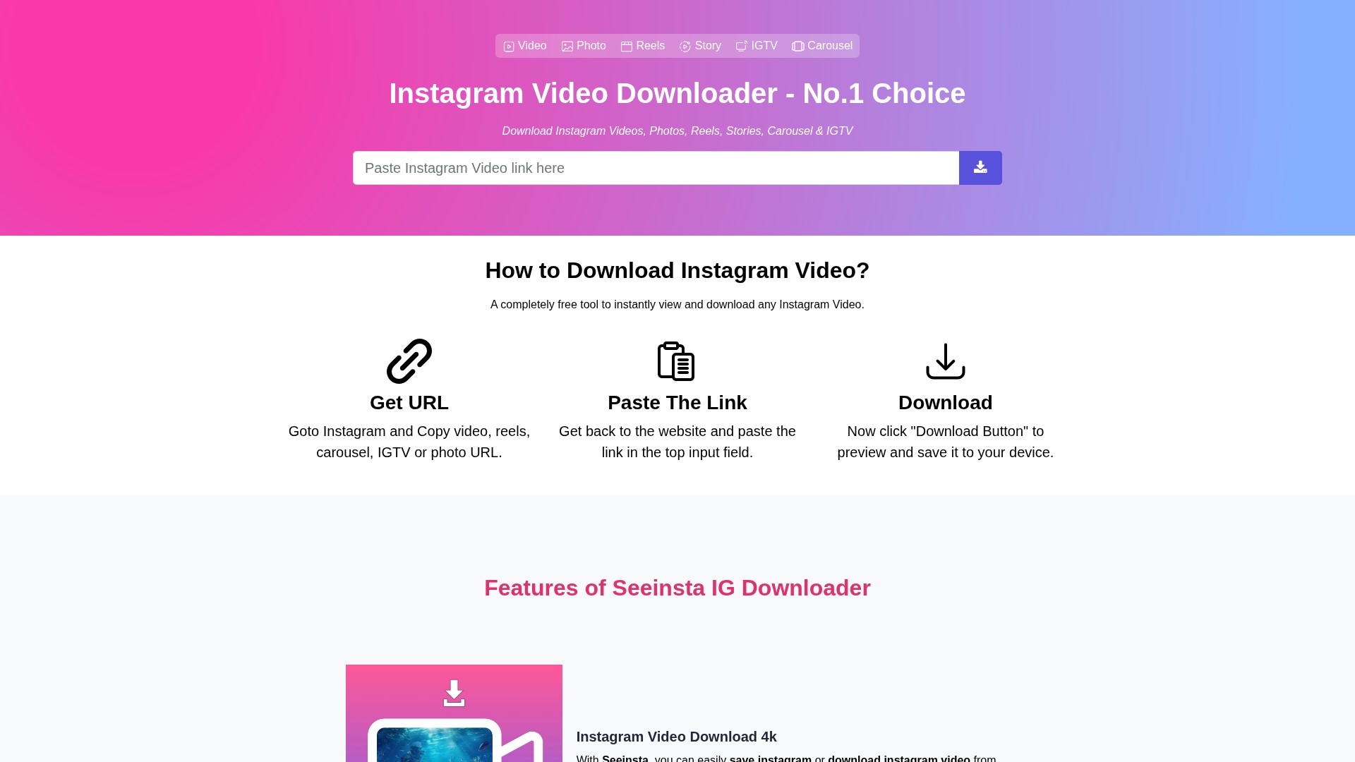 seeinsta.com - AI Tool Screenshot