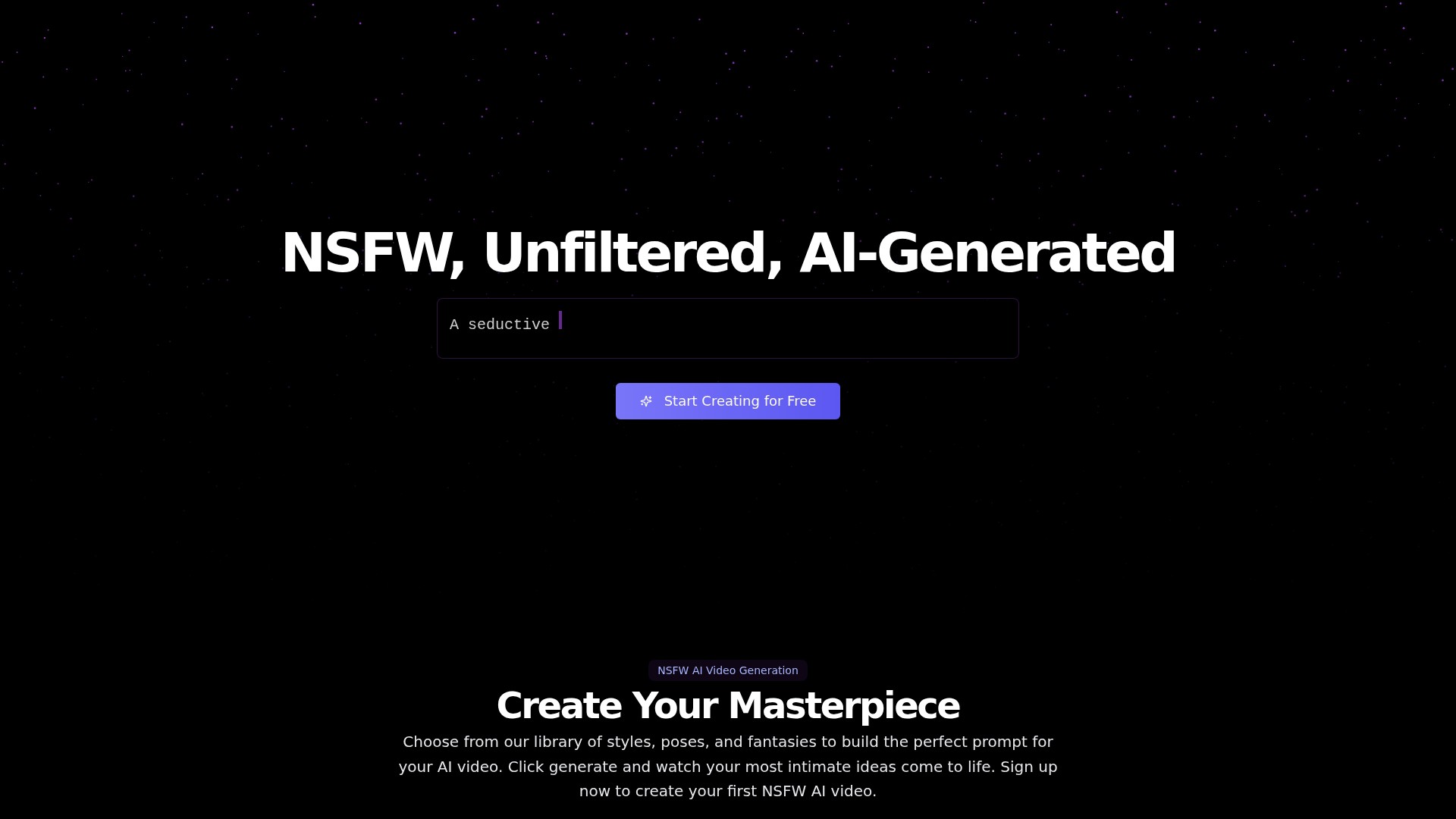 NSFWVideoGenerator.ai - AI Tool Screenshot
