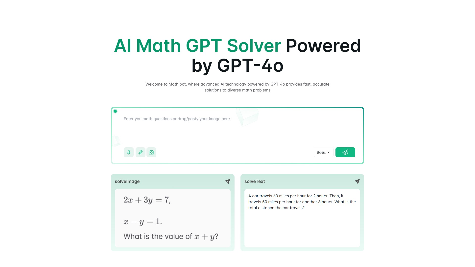 AI Math GPT Solver Online Powered by GPT-4o