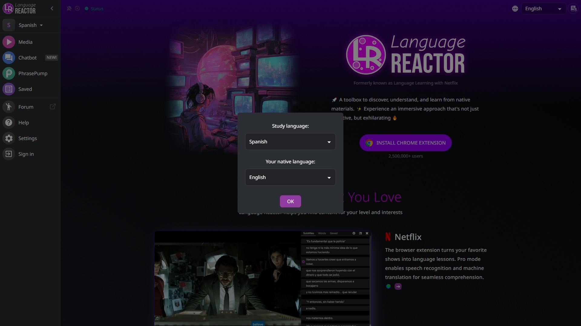 Language REACTOR