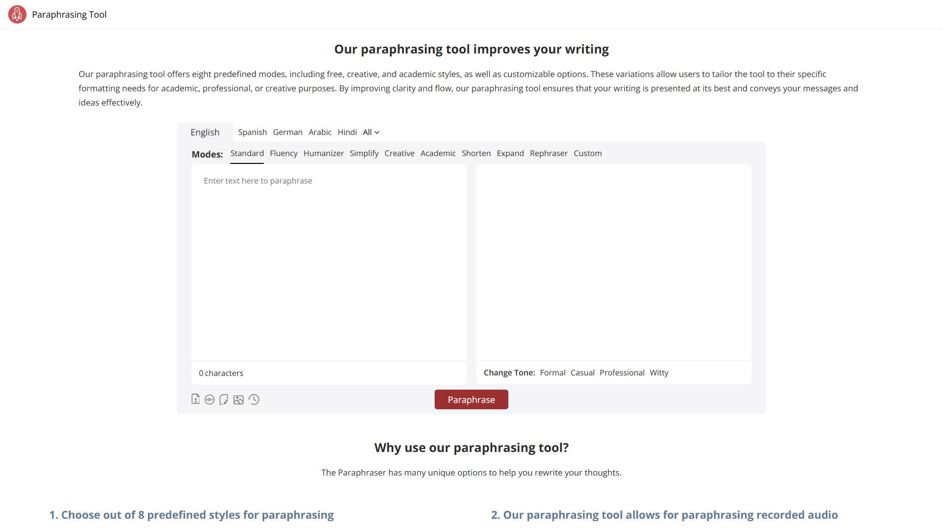 Paraphrasing Tool