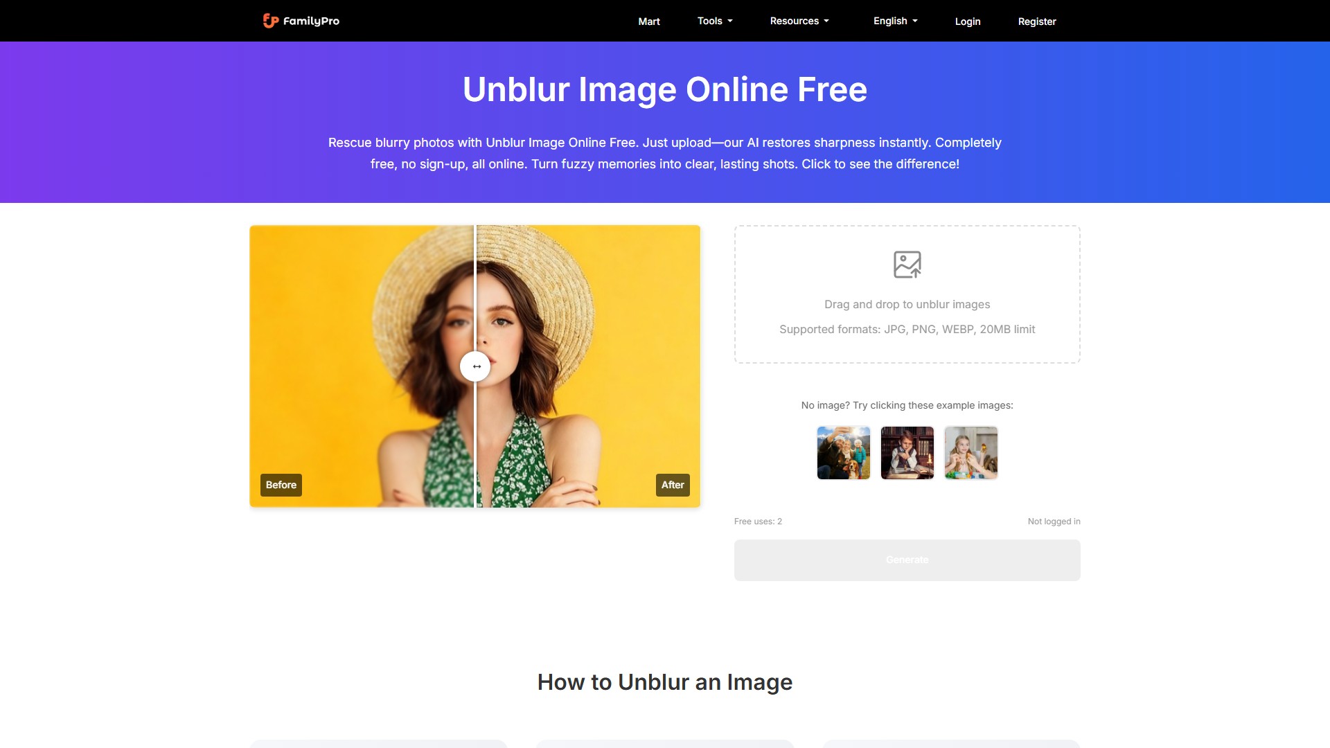 Unblur Image Online Free