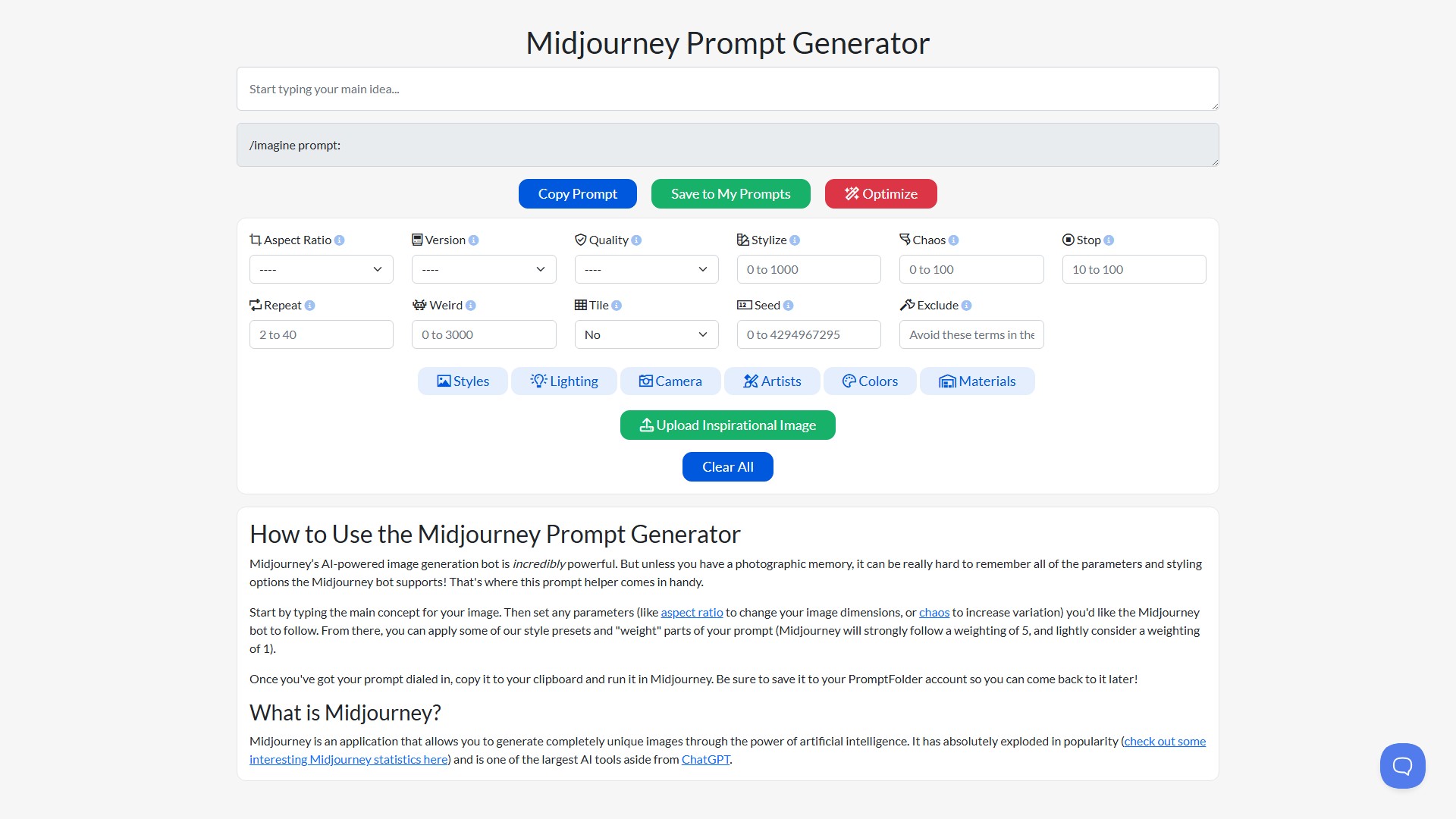 MidJourney Prompt Generator by Noonshot
