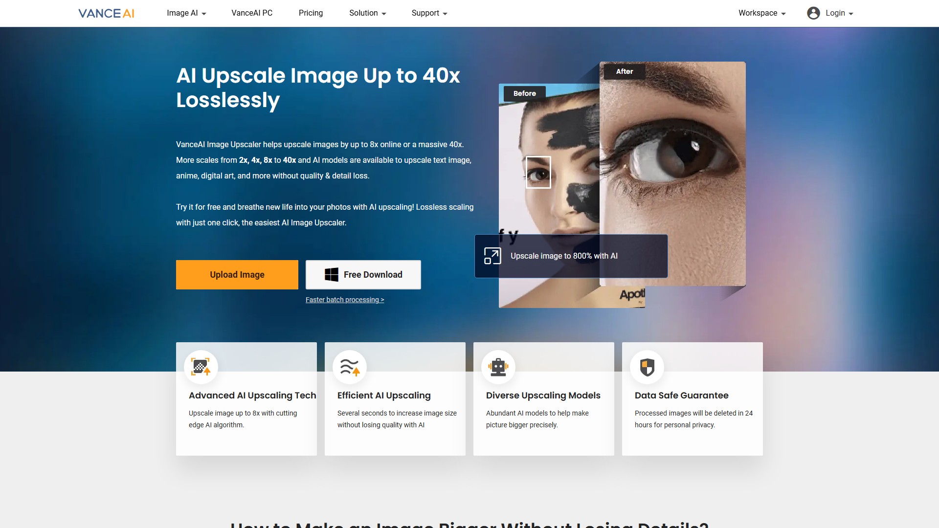 VanceAI Image Upscaler