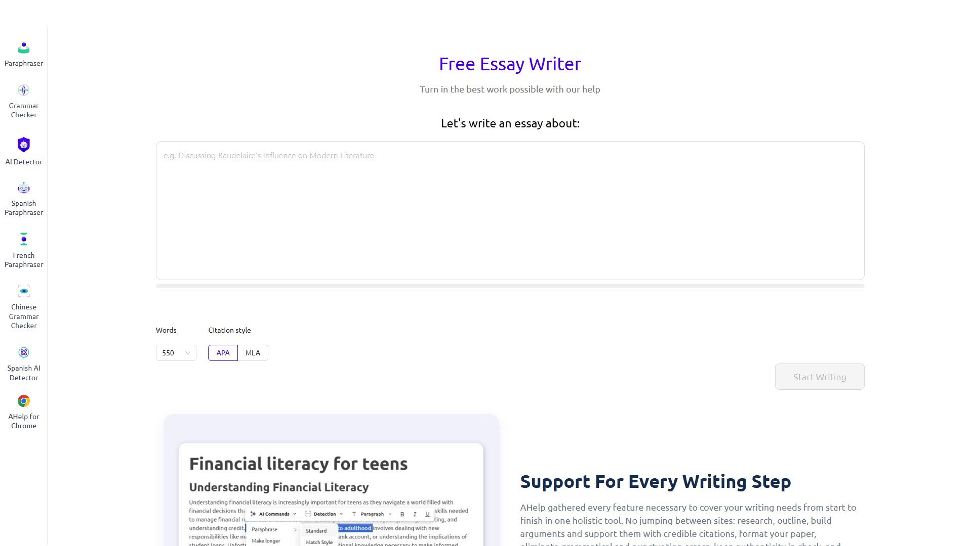 AcademicHelp AI Essay Writer