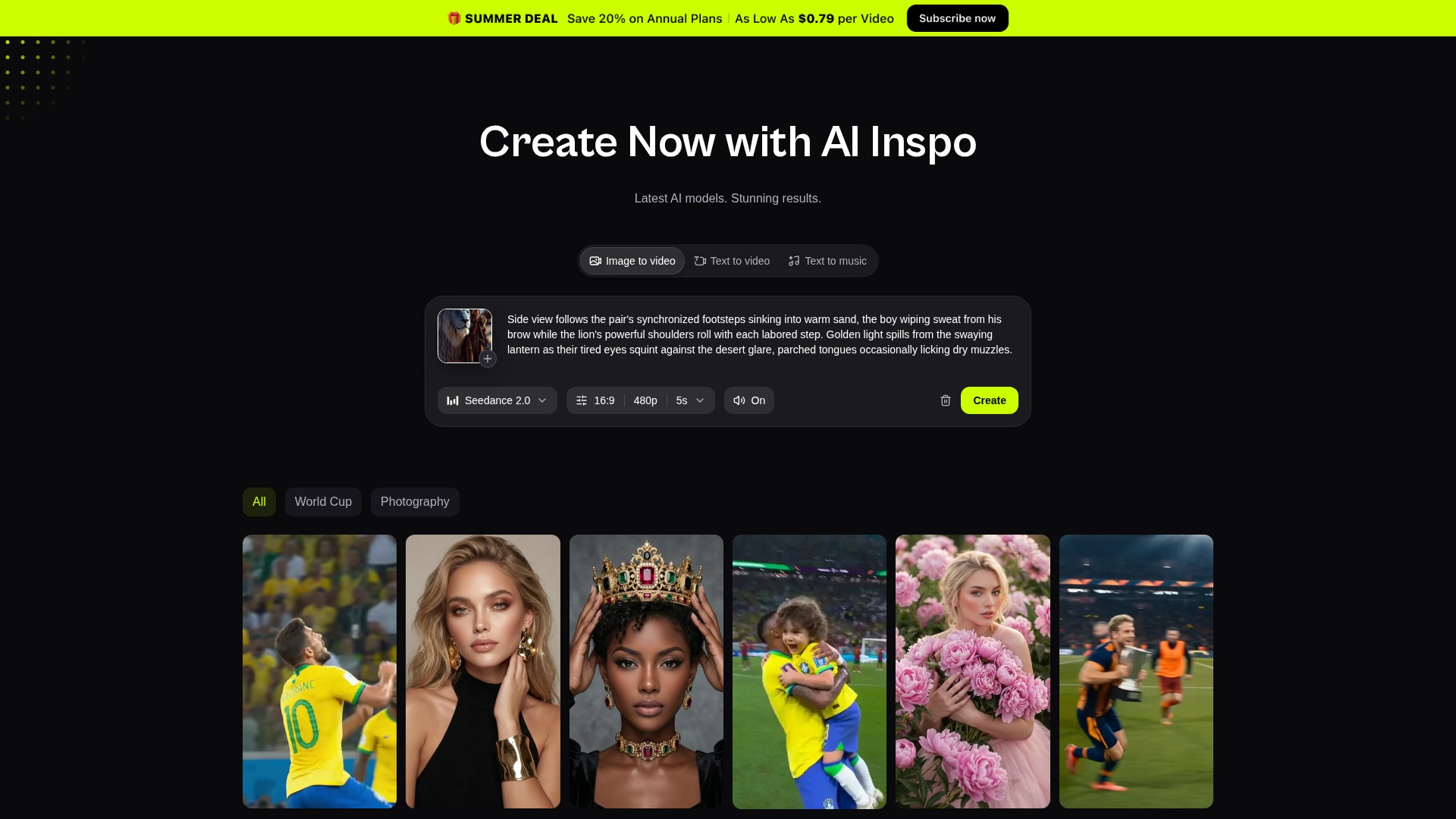 AI Inspo AI Creation Platform - AI Tool Screenshot