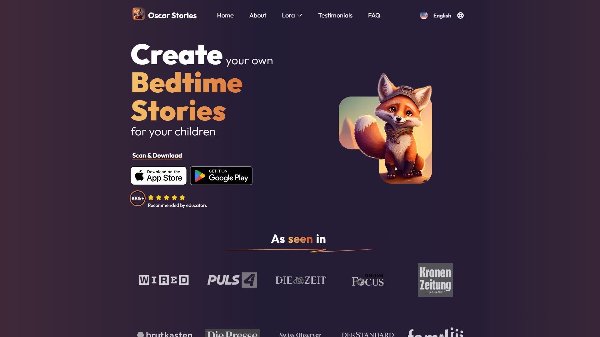 Oscar personal bedtime stories for kids