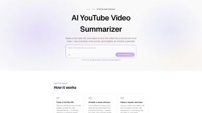 MyMap.AI YouTube Summarizer - AI Tool