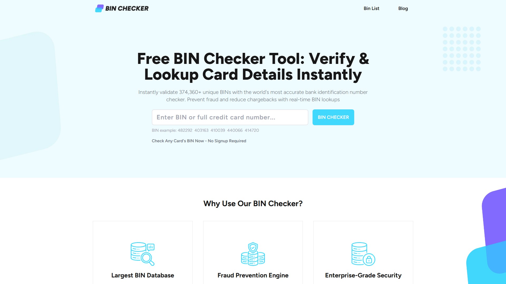 Free BIN Checker Tool