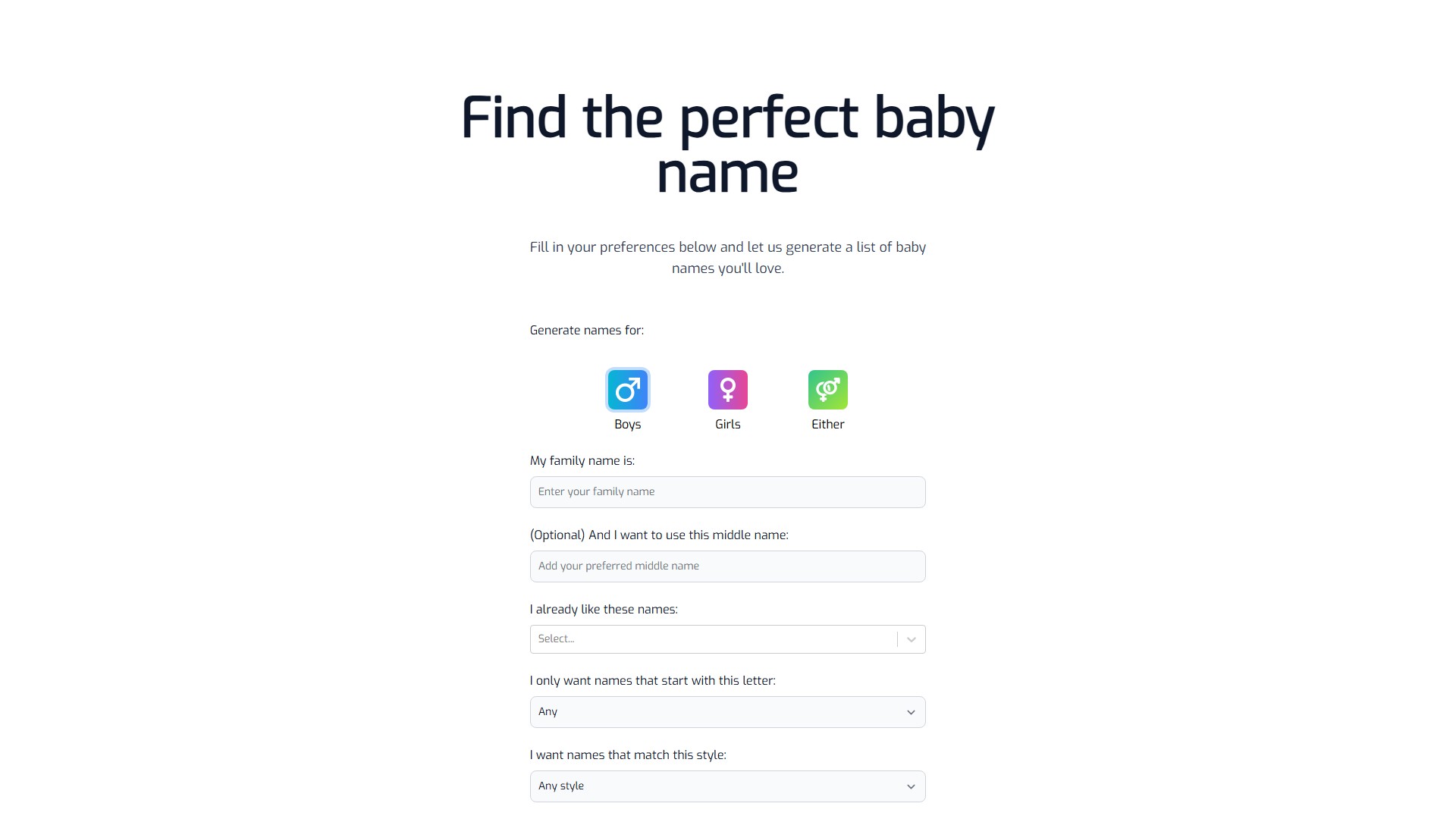 Baiby - Baby Name Generator