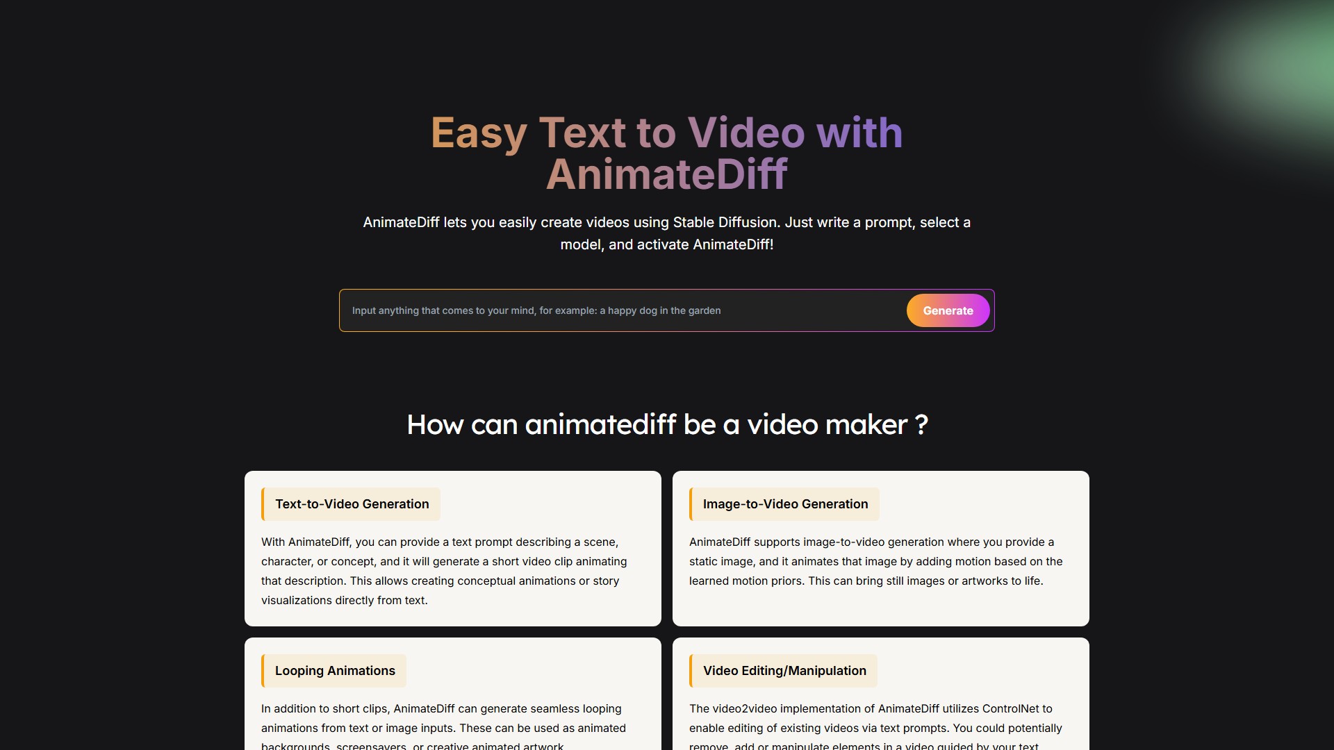 Animatediff Web Online