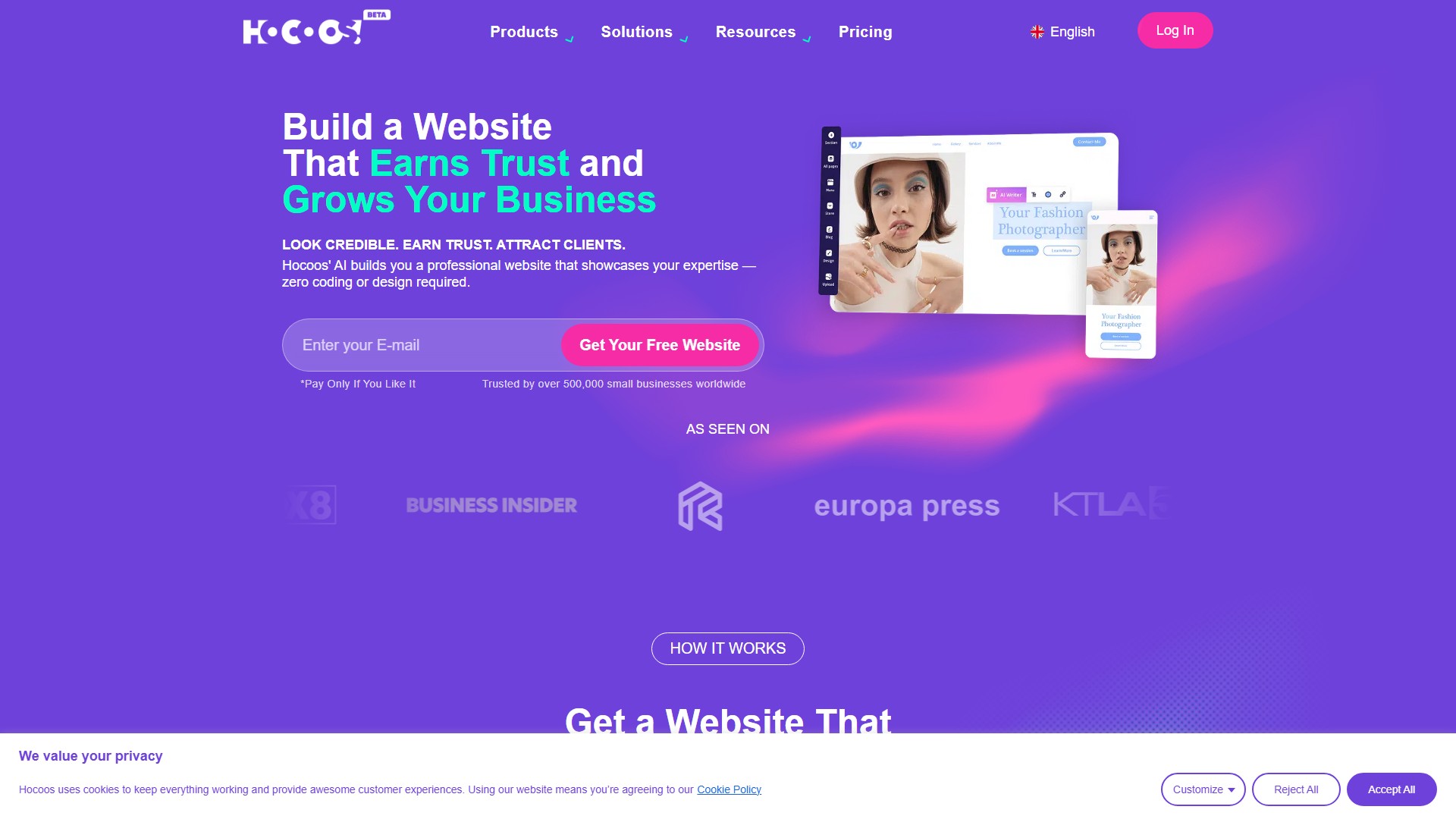 Hocoos AI Website Builder
