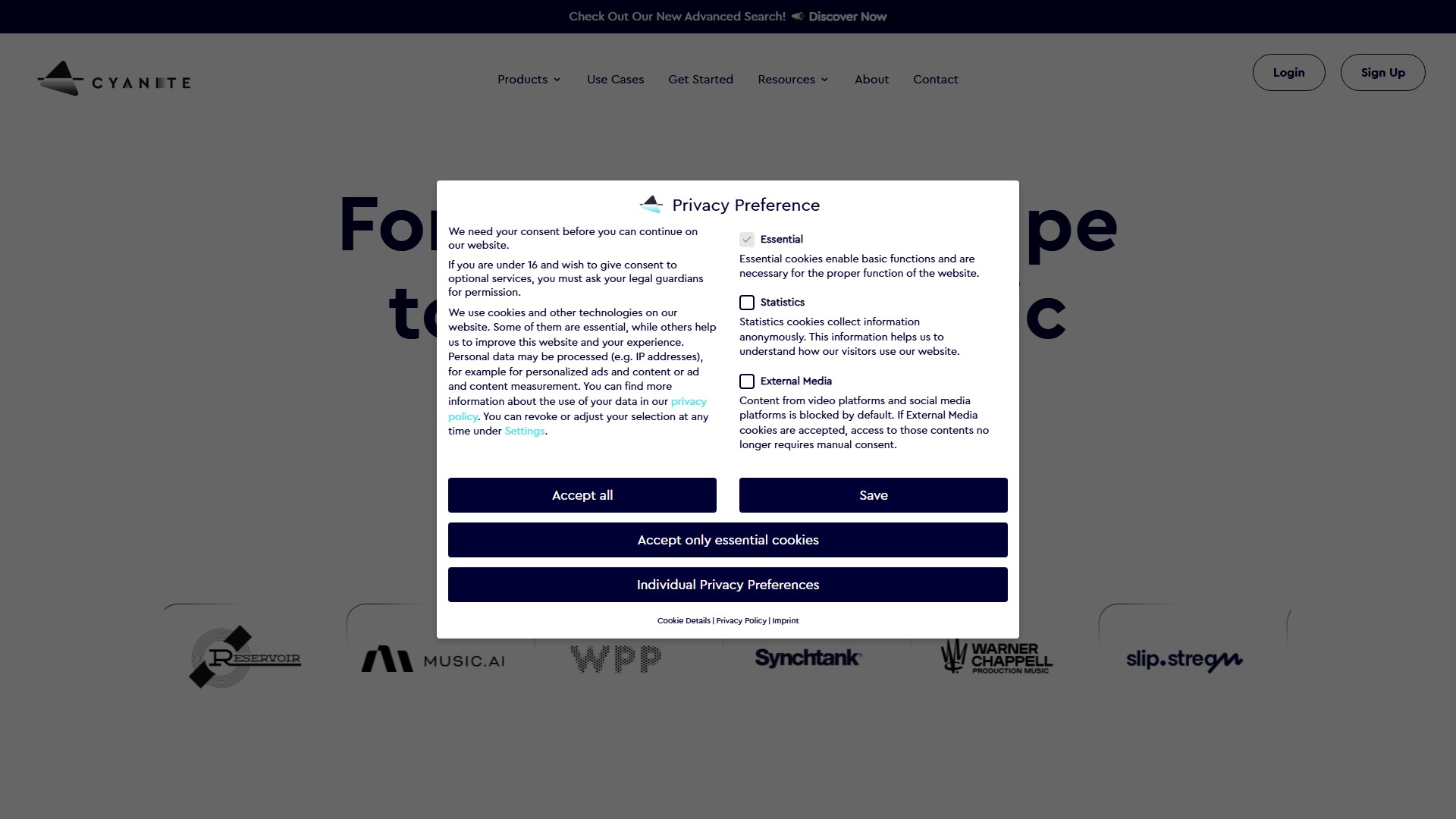Cyanite's Free Text Search