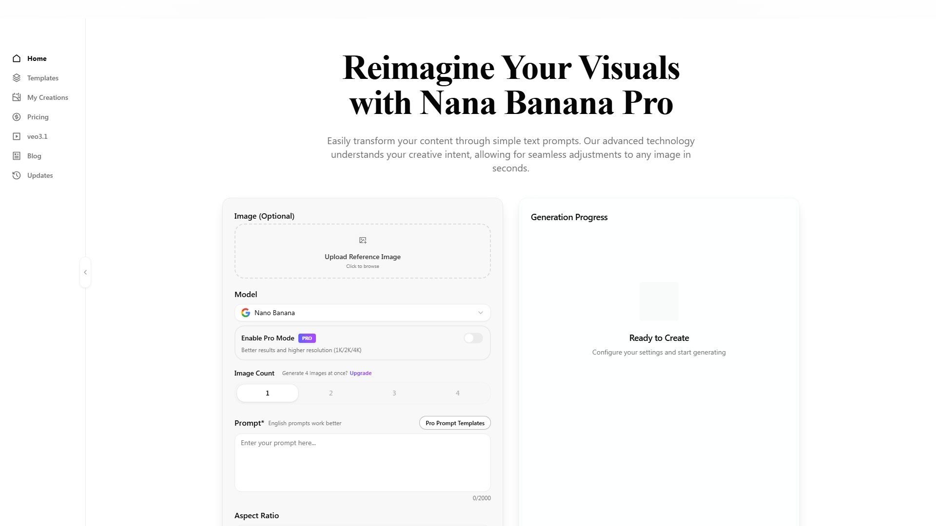 Nana Banana Pro - AI Tool Screenshot