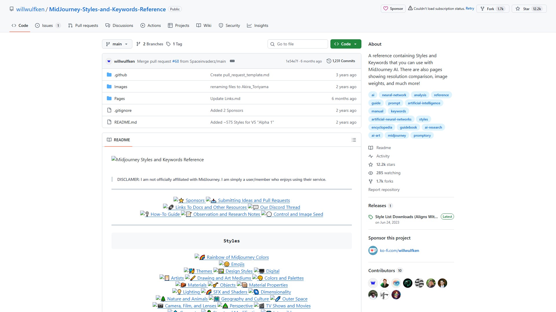 MidJourney Styles Keywords