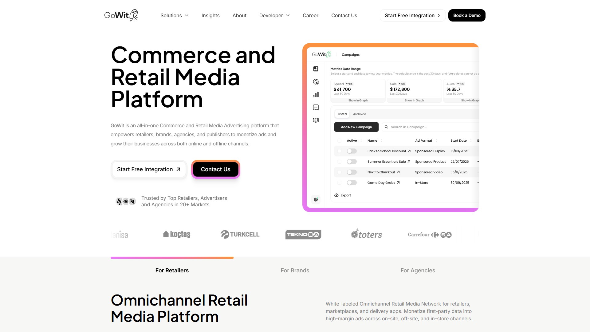 GoWit Retail Media Ads Platform