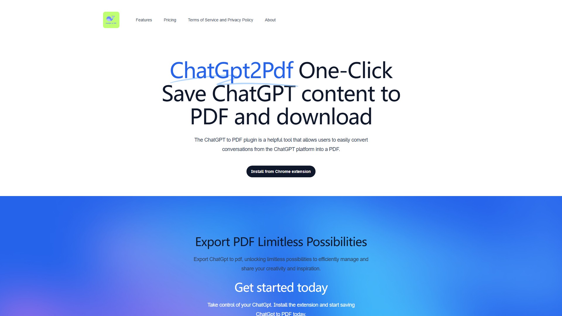 chatGpt to pdf of chrome plugin
