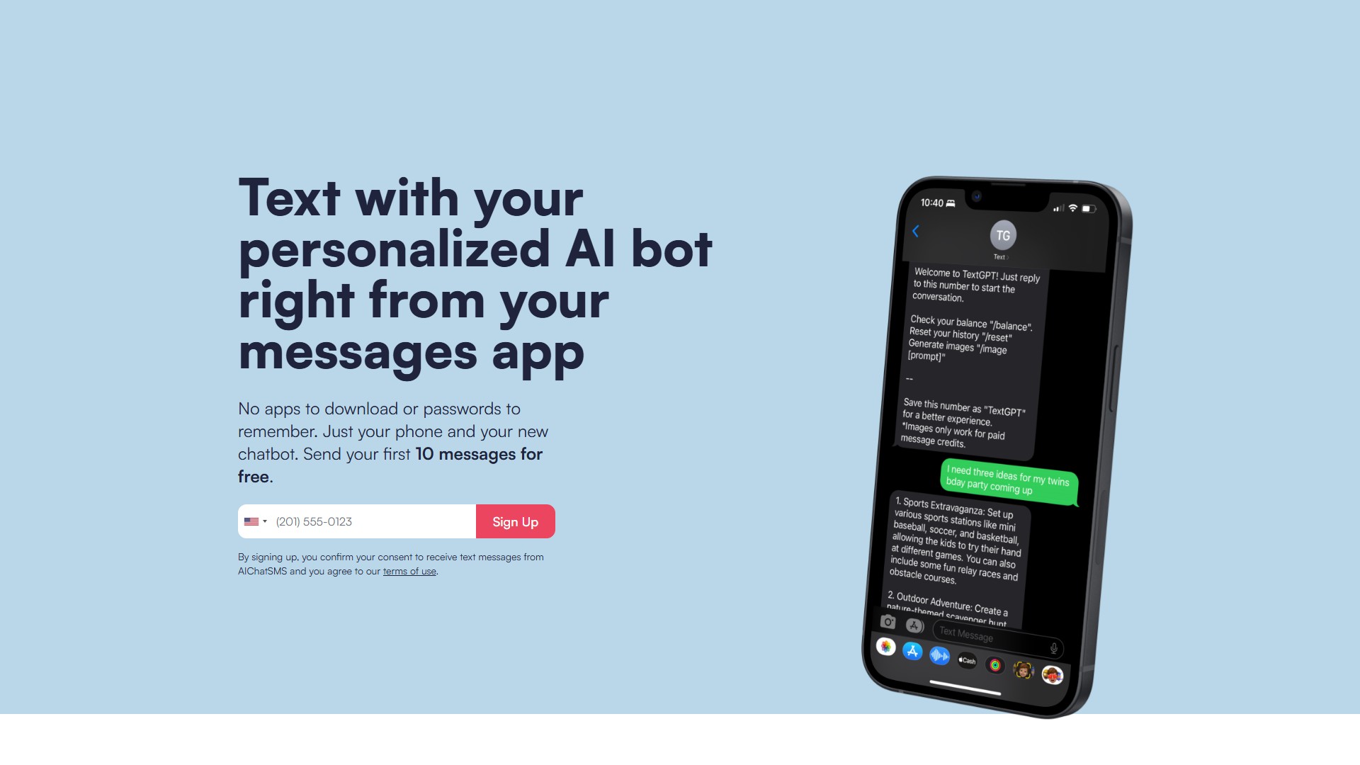 AI Chat SMS