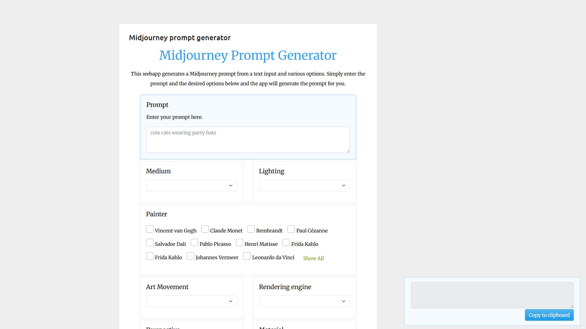 Midjourney Prompt Generator