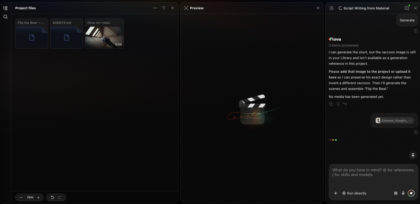 Flova AI video creation workflow screenshot 4
