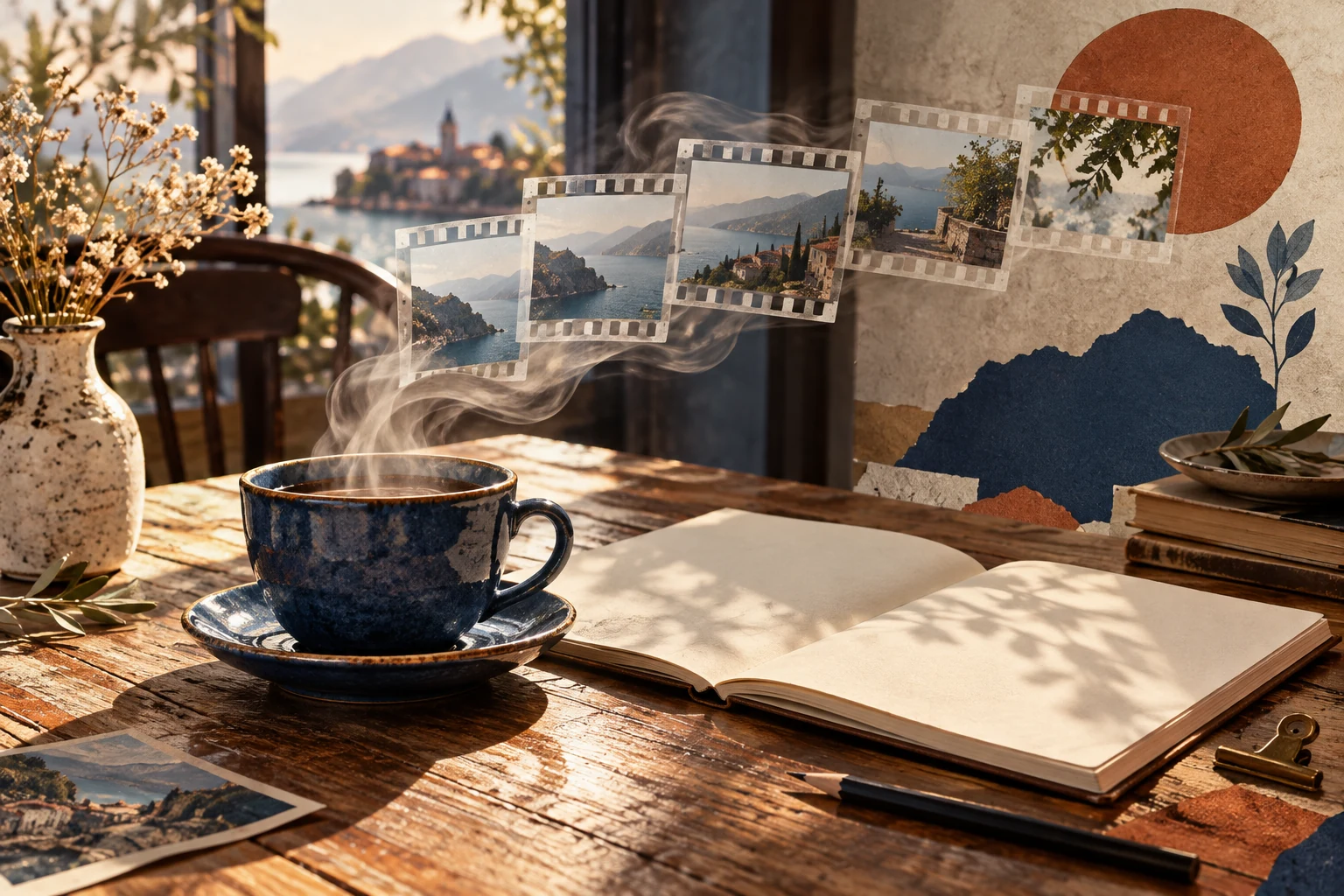 Creative illustration of still images opening into a moving visual story